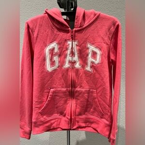 GAP kids hooded zipped sweatshirt, pink, size 14/16
